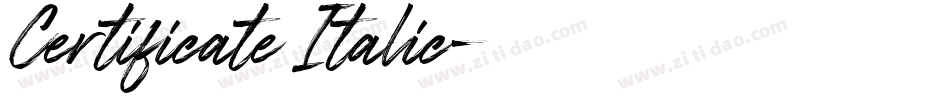 Certificate Italic字体转换